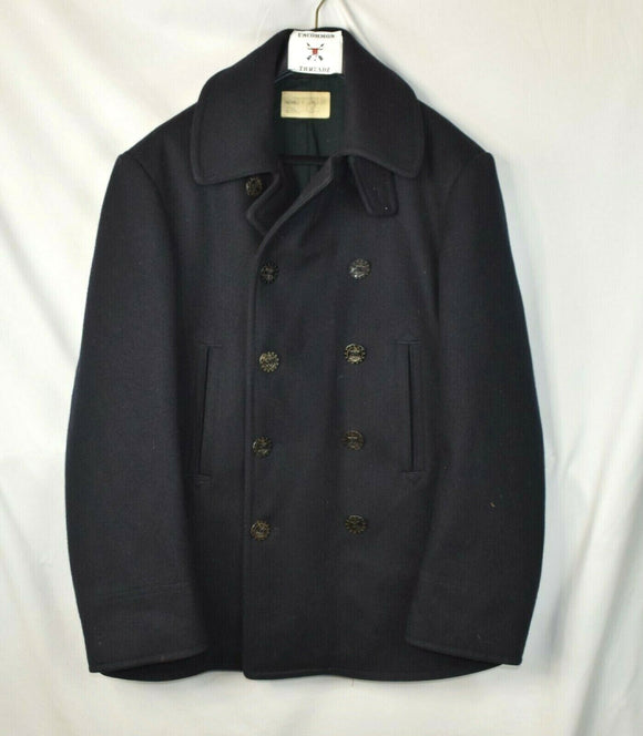 NWOT New RRL Ralph Lauren Naval Overcoat Navy Wool Pea Coat Jacket Men's XL