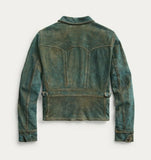 RRL Ralph Lauren Suede Jacket Indigo Sheepskin Leather Men's Medium M