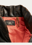 RRL Ralph Lauren Suede-Yoke Quilted Down Vest Jacket Coat Puffer Men's Large L