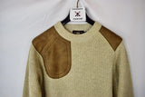 New RRL Ralph Lauren Wool Suede Shooting Crewneck Sweater Men's Small S