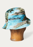 New RRL Ralph Lauren Tropical Bucket Hat Reversible Olive Men's L Large