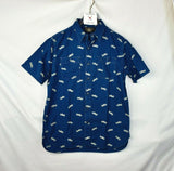 RRL Ralph Lauren Indigo Truck-Print Workshirt S/S Blue Shirt Men's L Large