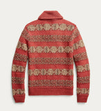New RRL Ralph Lauren Red Shawl 1940's Blanket Pullover Sweater Men's Small S