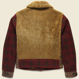 RRL Double RL Ralph Lauren Panelled Shearling-Lined Suede Jacket Mens Medium M