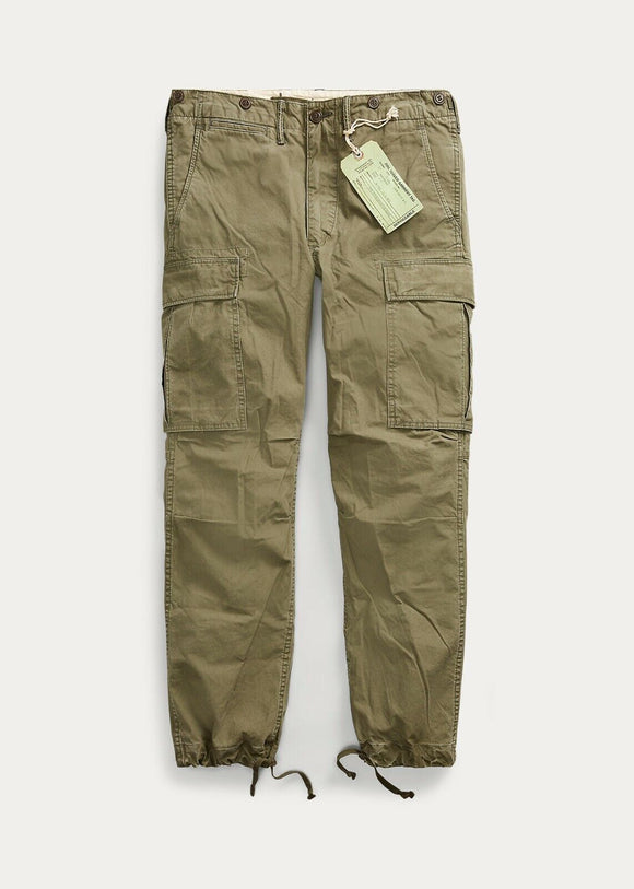 NWT New RRL Ralph Lauren Green Cargo Surplus Cotton Pants Trousers Men's 30x32