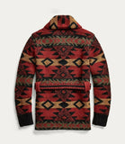 RRL Ralph Lauren Hand Knit Wool Red Ranch Long Belt Cardigan Men's Large L