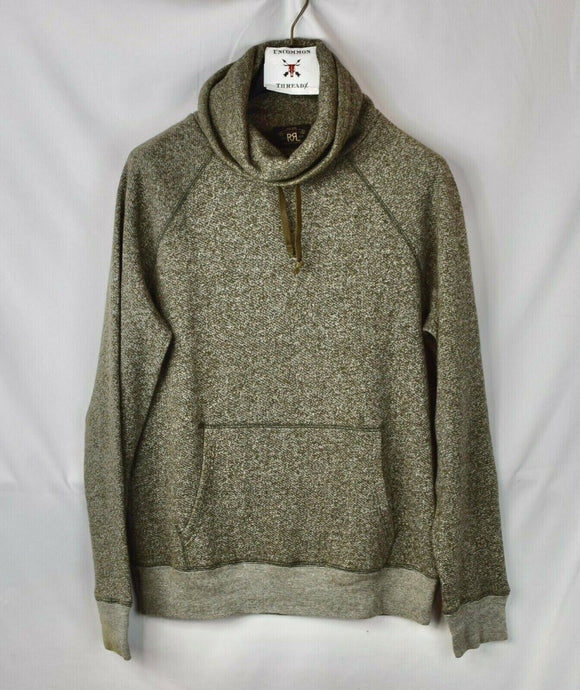 RRL Ralph Lauren Gray Green Fleece Cowl Neck Sweatshirt Sweater Men's L Large