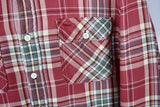 RRL Ralph Lauren Plaid Red Nylon Lined Workshirt Men's XL Extra-Large Flannel