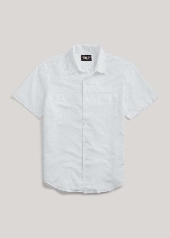RRL Ralph Lauren 1940s Oxford Solid White Cotton Shirt Mens Medium M