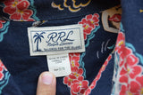 RRL Ralph Lauren 1930's Tropical Blue Hawaiian Camp Navy Shirt XL Extra-Large
