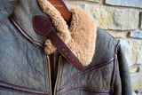 DOWN PAYMENT (NONREFUNDABLE) RRL Double RL Ralph Lauren Leather Brown Shearling Military Jacket Mens Medium M