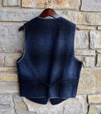 New RRL Ralph Lauren Blue Black Wool Plaid Shadow Vest Men's Medium M