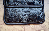 RRL Ralph Lauren Vintage Military Italian Shearling Cracked Leather Media Case