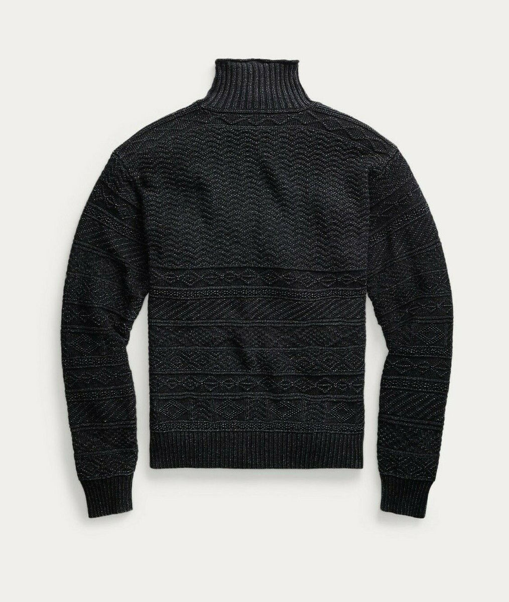 RRL BLACK INDIGO MOTORCYCLE KNIT RRL BLACK INDIGO MOTORCYCLE KNIT