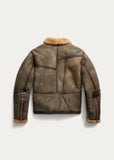DOWN PAYMENT (NONREFUNDABLE) RRL Double RL Ralph Lauren Leather Brown Shearling Military Jacket Mens Medium M