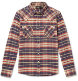 RRL Ralph Lauren Fit Plaid Twill Western Shirt Multi-Color Men's Extra-Large XL