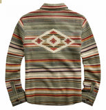 New RRL Ralph Lauren Southwest Serape Cotton Linen Sweater Shirt XS Extra-Small