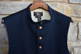 New RRL Ralph Lauren Navy Solid Wool V-Neck Lined Admiral Vest Men's Medium M