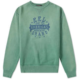 RRL Ralph Lauren Fleece Graphic Vintage Green Cotton Sweatshirt Men's Medium M