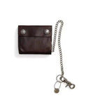 RRL Ralph Lauren "Concho Leather Chain Wallet" Dark Brown Distressed