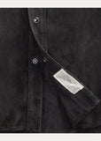 RRL Ralph Lauren Black Leather Western Suede Shirt Jacket Men's 2XL XXL