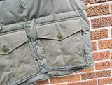 RRL Ralph Lauren Green Shearling Quilted Down Vest Jacket Men XL Extra-Large