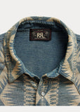 RRL Ralph Lauren Western Snap Southwestern S/S Jersey Shirt Men's XXL 2XL