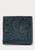 RRL Ralph Lauren Indigo Vegetable Tanned Cowhide Hand Tooled Wallet