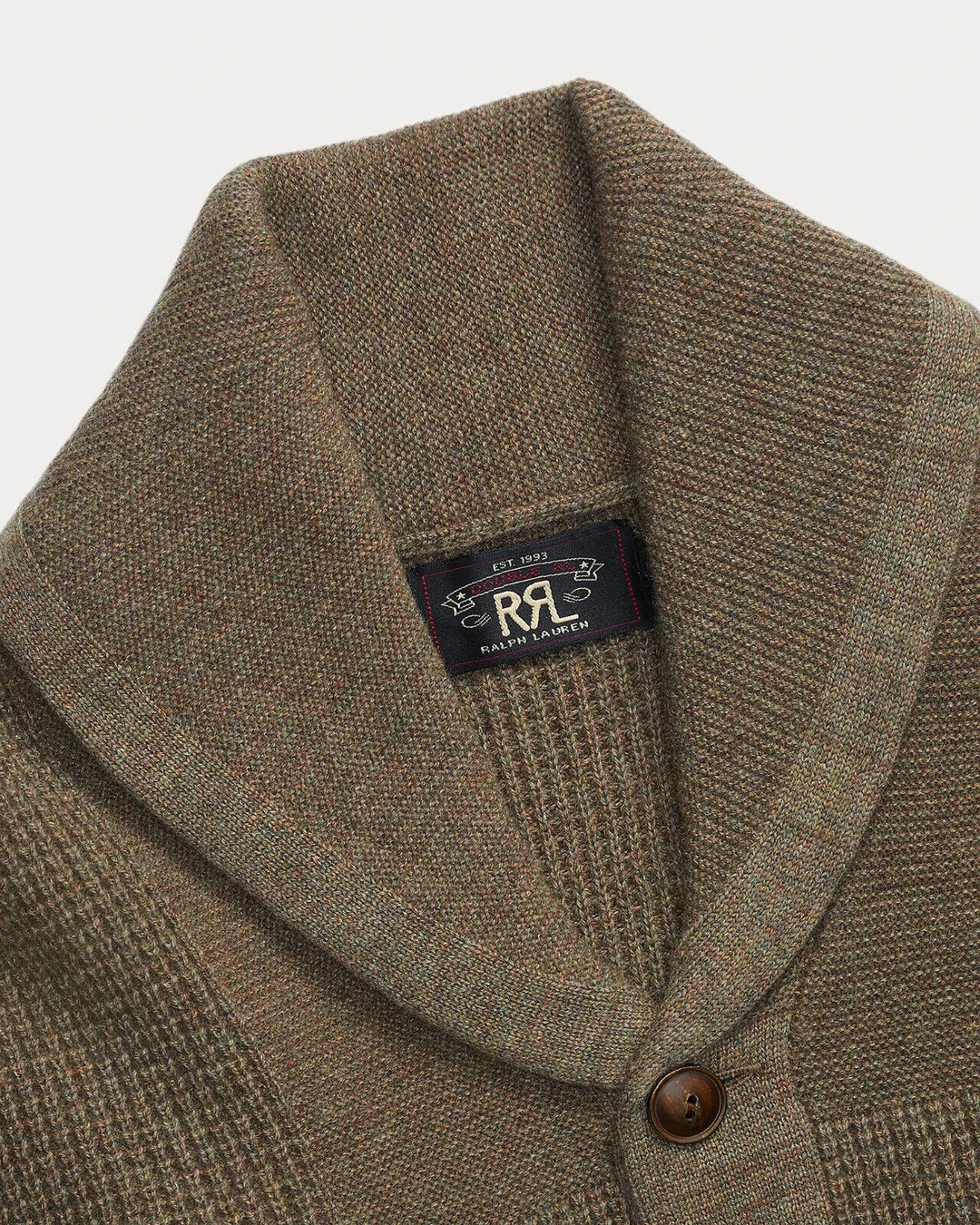 RRL Ralph Lauren 1930's 100% Cashmere Olive Green Shawl Cardigan Men's Medium M