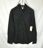 RRL Ralph Lauren Black Leather Western Suede Shirt Jacket Men's 2XL XXL