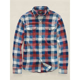 2015 RRL Plaid Cotton Linen Workshirt Blue Plaid Check *Defects Men's Medium M