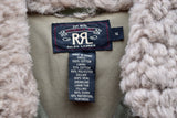 RRL Ralph Lauren Green Shearling Quilted Down Vest Jacket Men XL Extra-Large