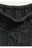 RRL Ralph Lauren Black Thick Cable-Knit Turtleneck Sweater Men's Large L