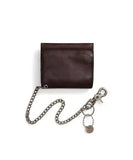 RRL Ralph Lauren "Concho Leather Chain Wallet" Dark Brown Distressed