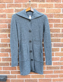 PATAGONIA 100% Thick Cashmere Cardigan Grey Knit Sweater Robe Coat XS Long