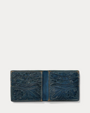 RRL Ralph Lauren "Hand-Tooled Leather Billfold" Men's Wallet Blue Indigo