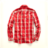 2015 RRL Plaid Cotton Huxley Workshirt Red Shirt *Defects Men's Large L