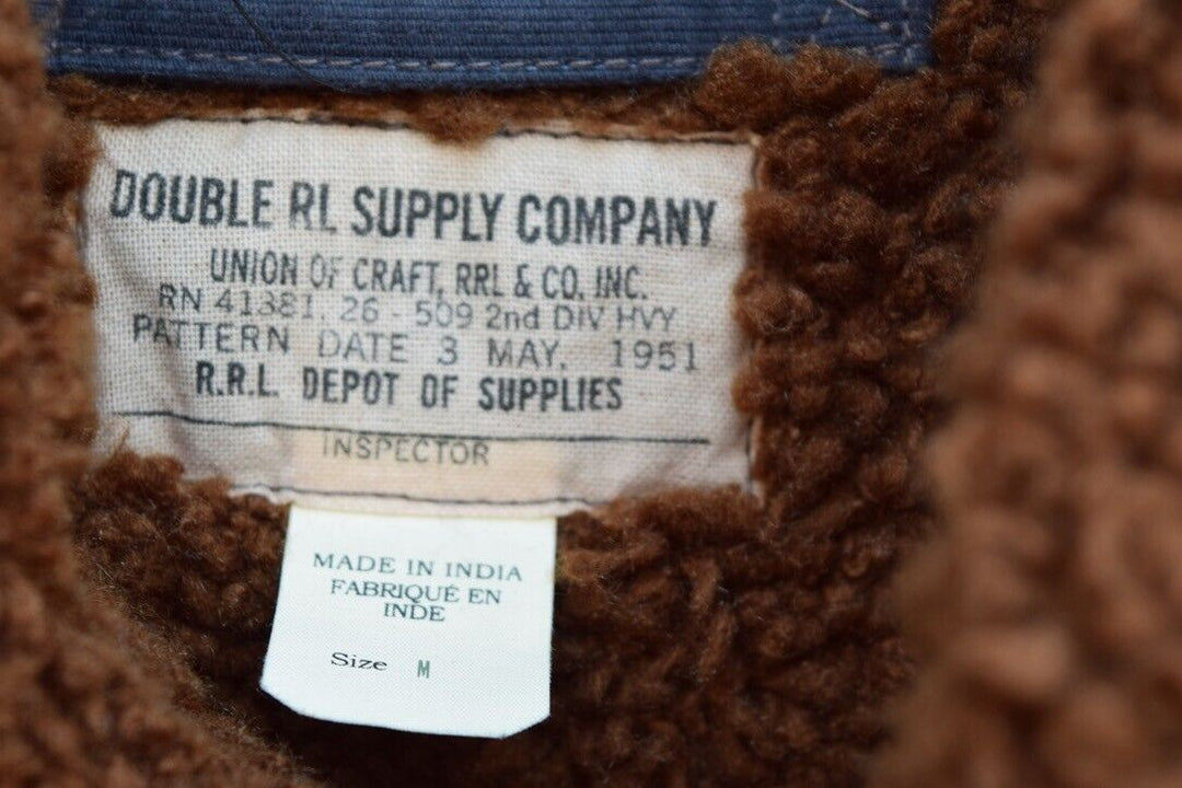 RRL Indigo SAMPLE Deck Men's Medium M Faux Shearling Men's Medium Lined