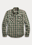 2017 RRL Cotton Matlock Workshirt Green Shirt *Defects Plaid Mens Extra-Large XL