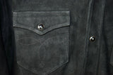 RRL Ralph Lauren Black Leather Western Suede Shirt Jacket Men's 2XL XXL