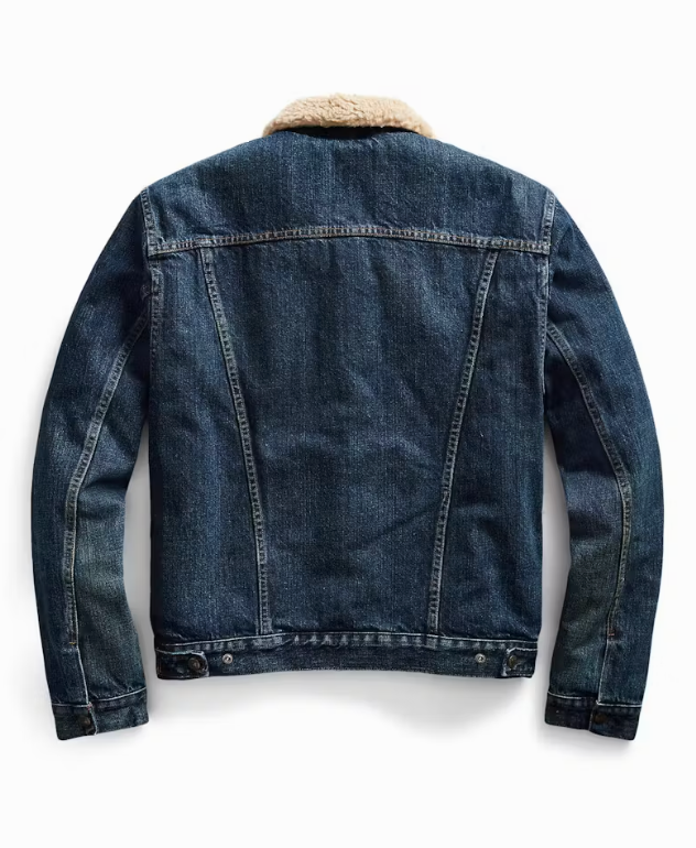 RRL Ralph Lauren Fleece High Pile Trucker Denim Jacket Fremont Men's Medium M