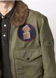 RRL Ralph Lauren Fleece-Collar Flight Bomber Jacket Dice Patch Size Small S