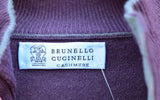 Brunello Cucinelli Men Full Button Sweater Solid Maroon 100% Cashmere 50 Medium