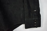 RRL Ralph Lauren Black Leather Western Suede Shirt Jacket Men's 2XL XXL