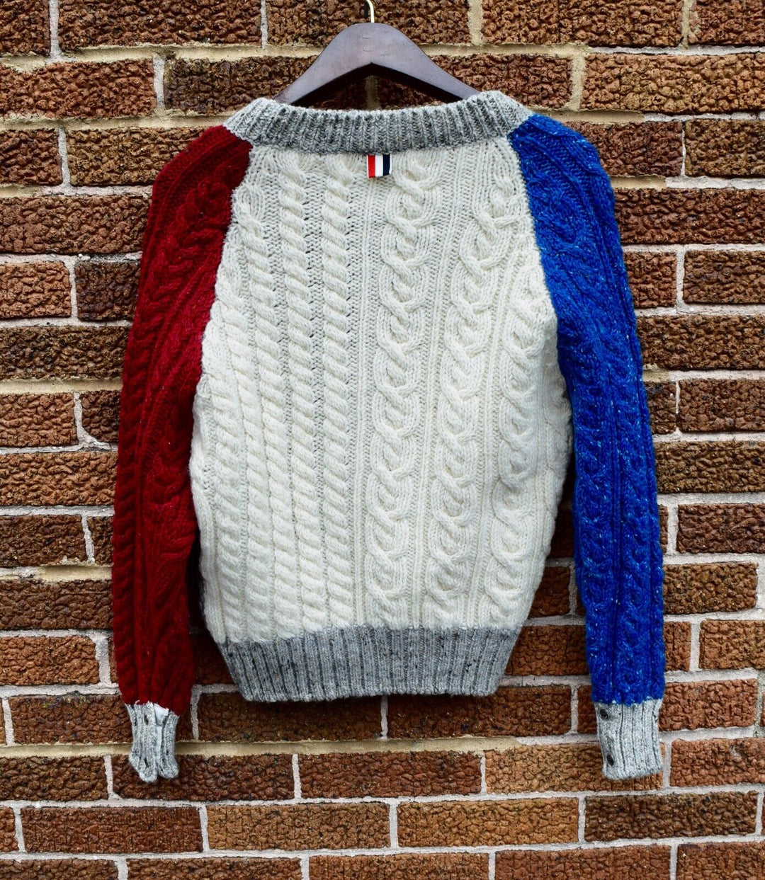 Thom Browne Crewneck Fun Mix Cardigan Aran Fisherman Sweater Size 3 M L