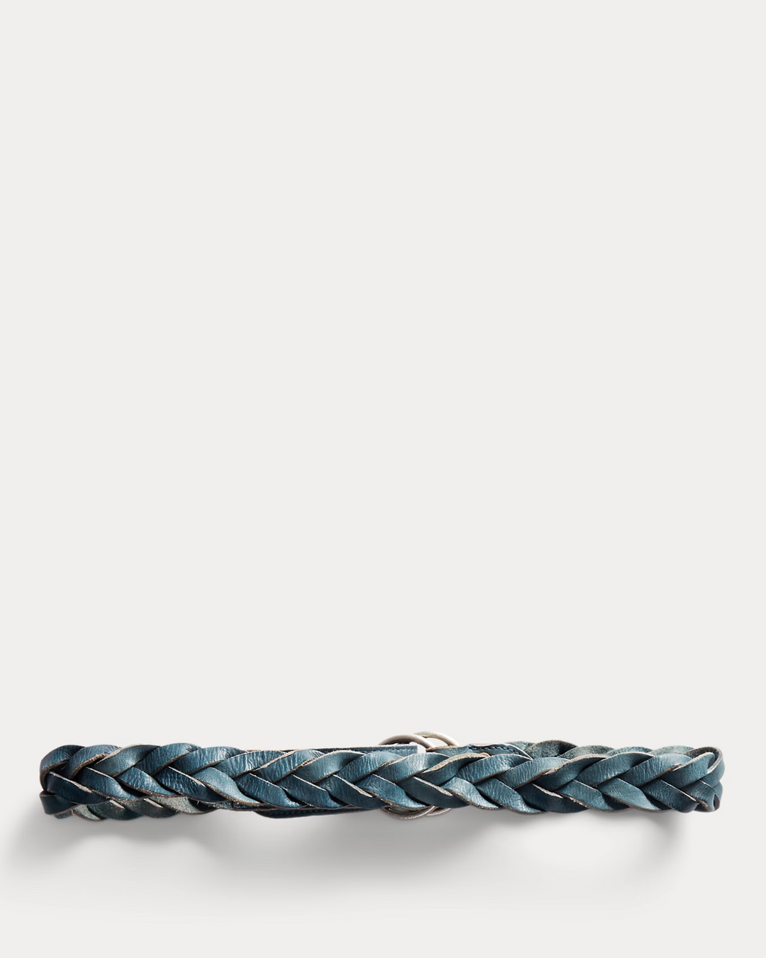 New RRL Ralph Lauren Perry Braided Leather Indigo Suede Tumbled Belt Size 34