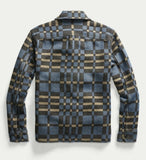 RRL Ralph Lauren Vintage Blue Plaid Jacquard Overshirt Jacket Men's Medium
