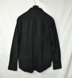 RRL Ralph Lauren Black Leather Western Suede Shirt Jacket Men's 2XL XXL