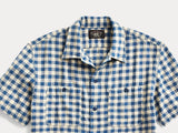 RRL Ralph Lauren Vintage Rustic Checked Cotton Linen Shirt Men's M Medium