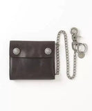 RRL Ralph Lauren "Concho Leather Chain Wallet" Dark Brown Distressed